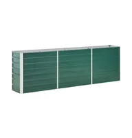 Garden Raised Bed Galvanized Steel 94.5"x15.7"x30.3" Green