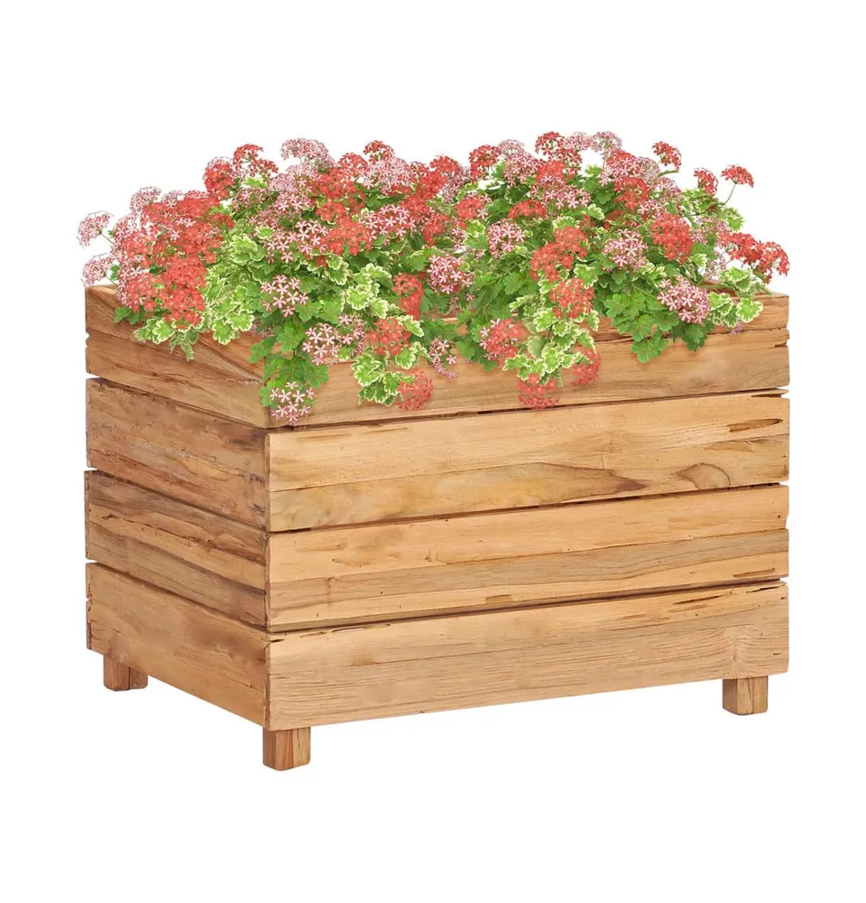 vidaXL Raised Bed 19.7"x15.7"x15" Recycled Teak Wood and Steel