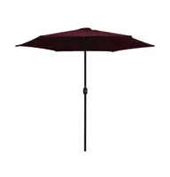 vidaXL Outdoor Parasol with Aluminum Pole 106.3"x96.9" Bordeaux Red