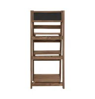 vidaXL 3-Tier Plant Stand with Blackboard 15.7"x11.8"x35.4" Solid Fir Wood