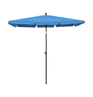 vidaXL Garden Parasol with Pole 82.7"x55.1" Azure Blue