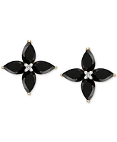 Onyx & Diamond Accent Stud Earrings in 14k Gold