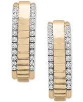 Audrey by Aurate Diamond Border Textured Small Hoop Earrings (1/2 ct. t.w.) in Gold Vermeil, Created for Macy's