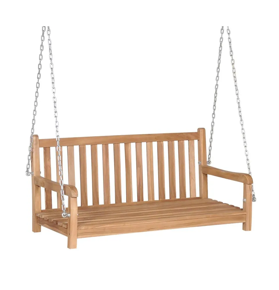 vidaXL Swing Bench Solid Teak 47.2"x23.6"x22.6" Brown