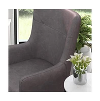 Regal Traditional Wingback Accent Chair, Upholstery And Wooden Frame Legs