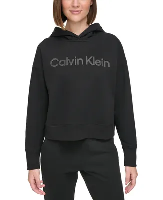 Calvin Klein Performance Women's Logo Drop-Shoulder Fleece Hoodie