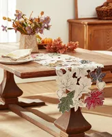 Elrene Happy Fall Leaves Cutwork Allover Fabric Centerpiece