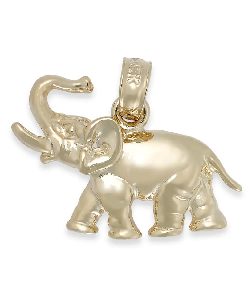 Polished Elephant Charm in 14k Gold