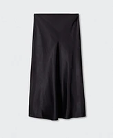 Mango Women's Midi Satin Skirt