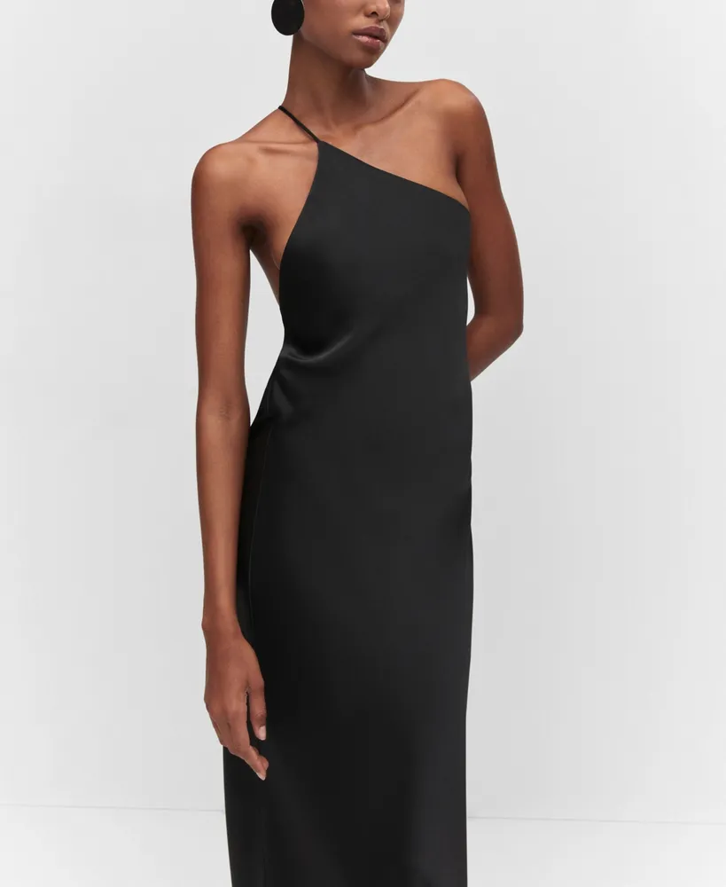 Mango Women's Open-Back Satin-Effect Dress