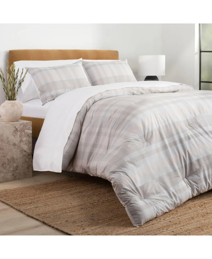 Nate Home by Nate Berkus Glen Plaid 3 Piece Comforter Set - King, Ivory