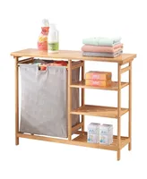 mDesign Bamboo Freestanding Laundry Furniture Storage & Hamper