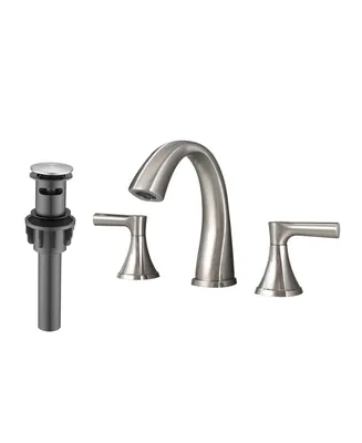 Streamdale Furniture Widespread Bathroom Sink Faucets Two Handle 3 Hole Vanity Bath Faucet With Drain Assembly