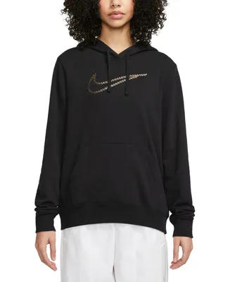 Nike Women's Sportswear Club Fleece Premium Essential Loose Shine Pullover Hoodie
