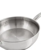 BergHOFF Belly Shape 18/10 Stainless Steel 9.5" Deep Skillet with Ss Lid, 3.2qt.