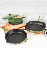 BergHOFF Neo 4pc Cast Iron Cookware Set, Grill Pan