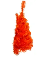 Kurt Adler 24" Pre Lit Incandescent Orange Wall Tree