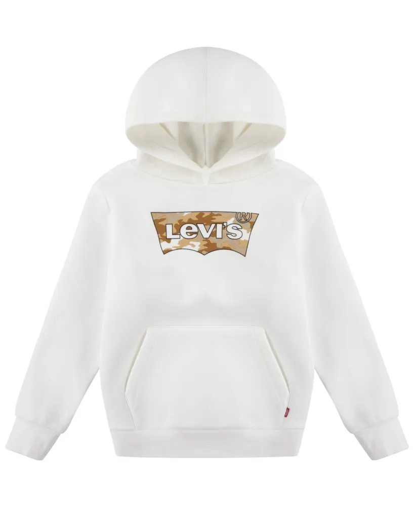 Oversized Logo-Graphic Fleece Hoodie