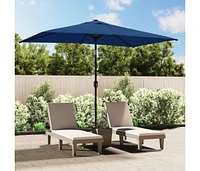 vidaXL Outdoor Parasol with Metal Pole 118"x78.7" Azure