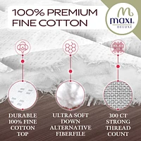 Maxi Soft and Comfortable Luxury Mattress Pad - 100% Cotton Sateen - 300 Thread Count - Crib