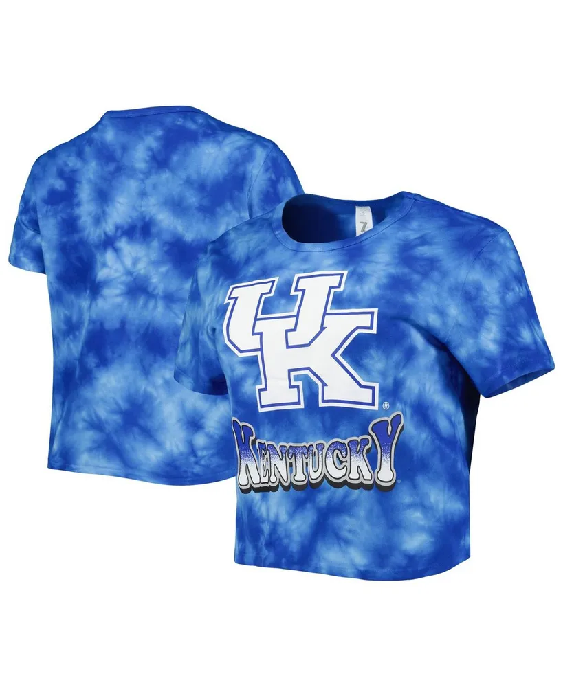 Women's ZooZatz Royal Kentucky Wildcats Cloud-Dye Cropped T-shirt