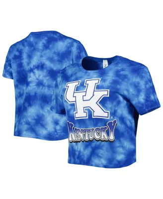 Women's ZooZatz Royal Kentucky Wildcats Cloud-Dye Cropped T-shirt