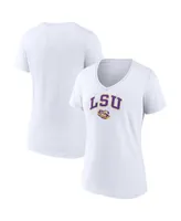 Women's Fanatics White Lsu Tigers Evergreen Campus V-Neck T-shirt