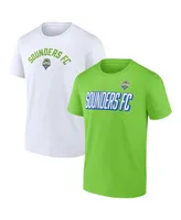 Men's Fanatics Green, White Seattle Sounders Fc Two-Pack Player T-shirt Set