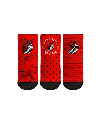 Toddler Boys and Girls Rock 'Em Socks Portland Trail Blazers #1 Fan 3-Pack Crew Socks Set