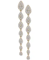 Wrapped in Love Diamond Cluster Linear Drop Earrings (1 ct. t.w.) in 14k Gold or 14k White Gold, Created for Macy's