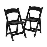 Emma+Oliver Folding Chair - Resin– 2 Pack 800Lb Weight Capacity Event