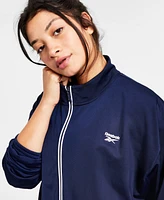 Reebok Women's Logo Tricot Long-Sleeve Track Jacket