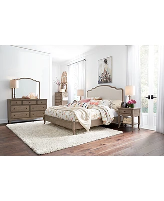 Provence Upholstered California King Bed 3-Pc. Set (Bed, Dresser, & Nightstand)