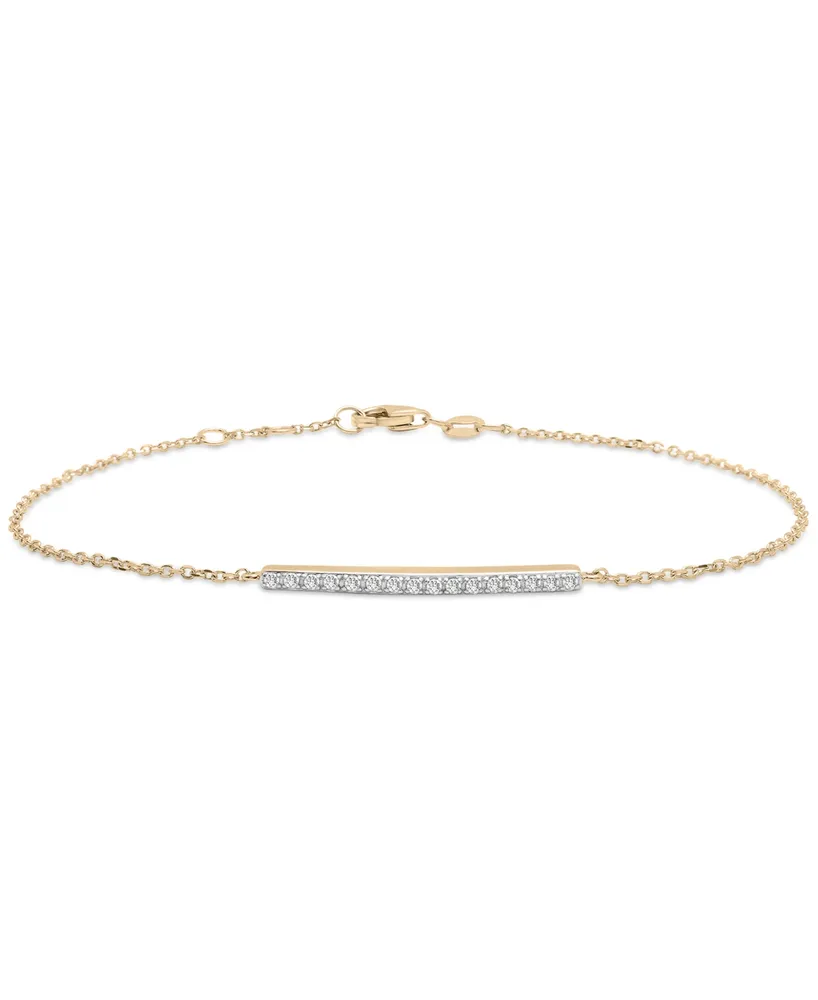 Wrapped Diamond Bar Bracelet (1/10 ct. t.w.) in 14k Gold, Created for Macy's