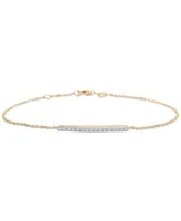 Wrapped Diamond Bar Bracelet (1/10 ct. t.w.) in 14k Gold, Created for Macy's