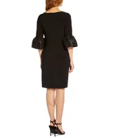 Adrianna Papell Women's Bell-Cuff Draped Jersey Dress