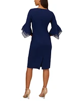Adrianna Papell Women's Tiered-Cuff 3/4-Sleeve Sheath Dress