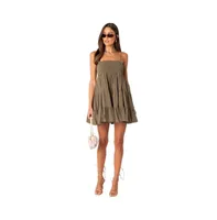 Women's Oversize Mini Dress With Straps