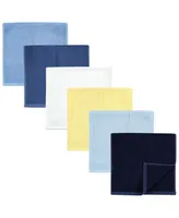 Hudson Baby Infant Boy Rayon from Bamboo Burpcloth 6pk, Blue Yellow, One Size