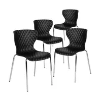 Emma+Oliver 4 Pack Contemporary Design Plastic Stack Chair