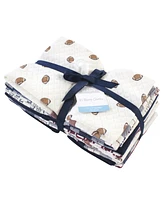 Hudson Baby Infant Boy Quilted Burp Cloths 10pk, Football, One Size