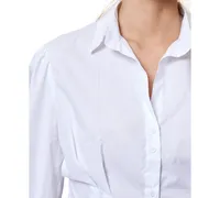 French Connection Women's Rhodes Cotton Poplin Corset Shirt