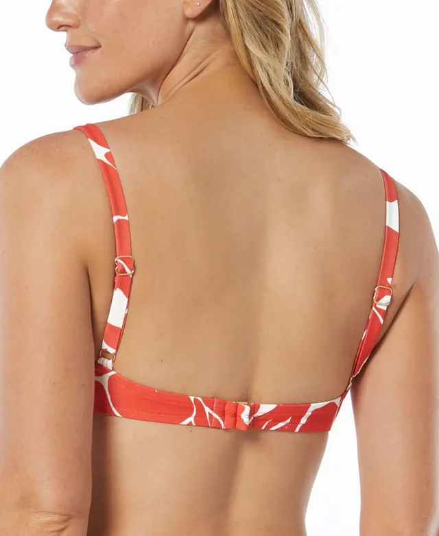 Lucky Brand Women's Golden Wave Textured Tie-Front Bralette Swim