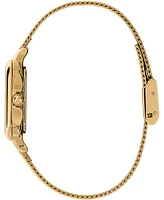 Olivia Burton Women's Soft Square Gold-Tone Stainless Steel Mesh Bracelet Watch 28mm