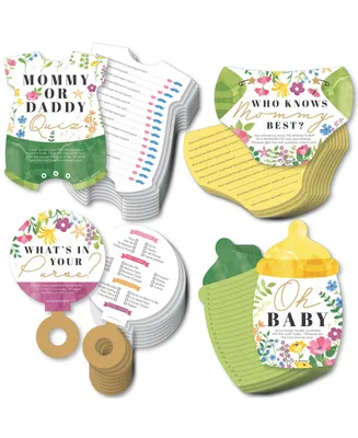 Wildflowers Baby - 4 Boho Floral Baby Shower Games - Gamerific Bundle - Assorted Pre