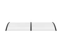 vidaXL Door Canopy Black and Transparent 94.5"x29.5" Pc