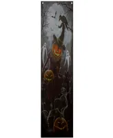 70.75" Scary Jack-o'-Lantern in Graveyard Halloween Door Decoration