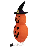 34" Jack-o-Lanterns in Witch's Hat Outdoor Halloween Decoration