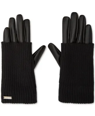 Steve Madden Women's Mixed-Media Gloves