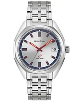 Bulova Men's Classic Jet Star Stainless Steel Bracelet Watch 40mm Gift Set